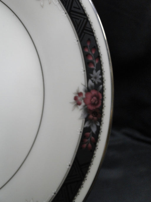 Noritake Etienne, 7260, Black Band, Florals: Salad Plate (s), 8 1/4"
