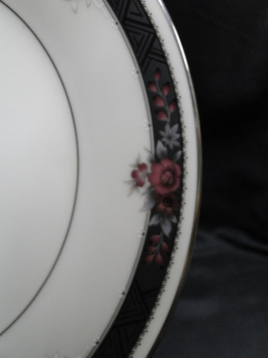 Noritake Etienne, 7260, Black Band, Florals: Salad Plate (s), 8 1/4"