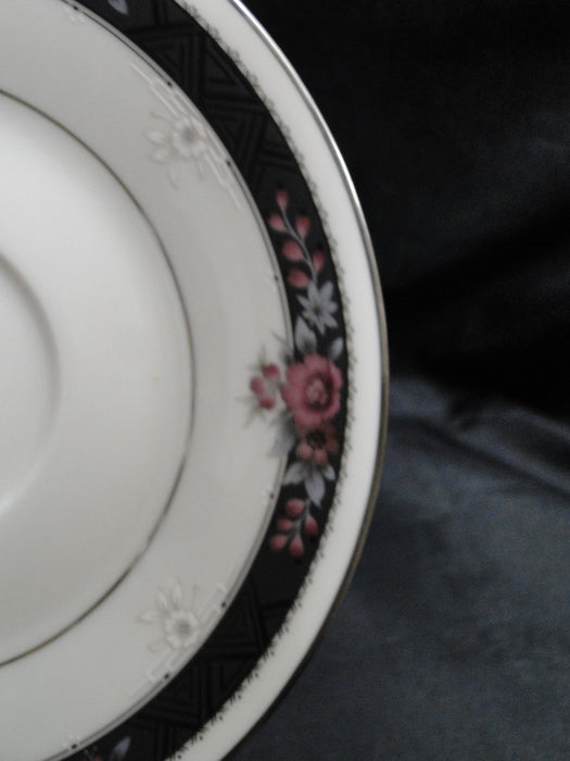 Noritake Etienne, 7260, Black Band, Florals: Cup & Saucer Set (s), 3"