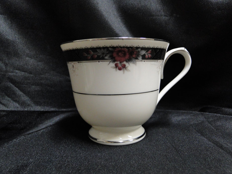 Noritake Etienne, 7260, Black Band, Florals: Cup & Saucer Set (s), 3"