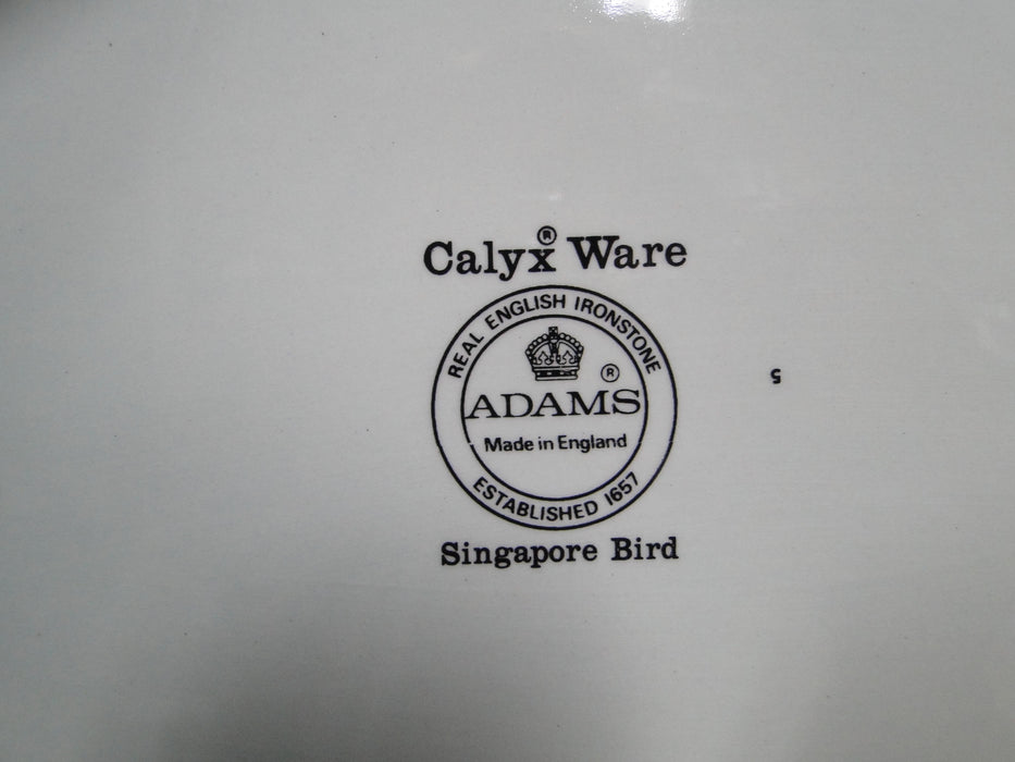 Adams Singapore Bird, Celadon w/ Florals: Octagonal Platter, 11 3/4" x 9"