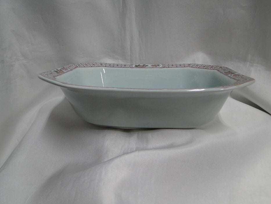 Adams Singapore Bird, Celadon w/ Florals: Octagonal Serving Bowl, 9 1/2"
