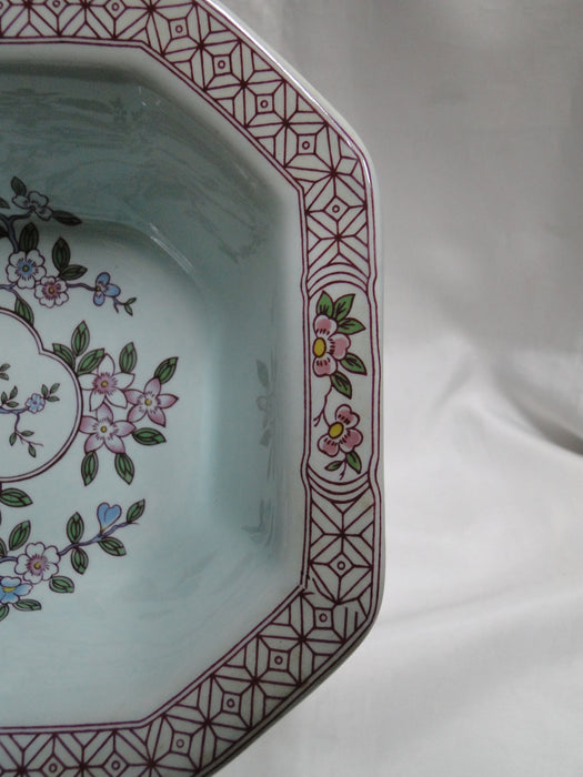 Adams Singapore Bird, Celadon w/ Florals: Octagonal Serving Bowl, 9 1/2"