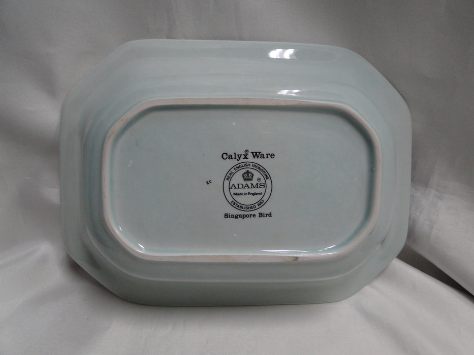 Adams Singapore Bird, Celadon w/ Florals: Octagonal Serving Bowl, 9 1/2"