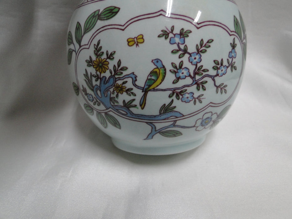 Adams Singapore Bird, Celadon w/ Florals: Sugar Bowl, 5" Tall