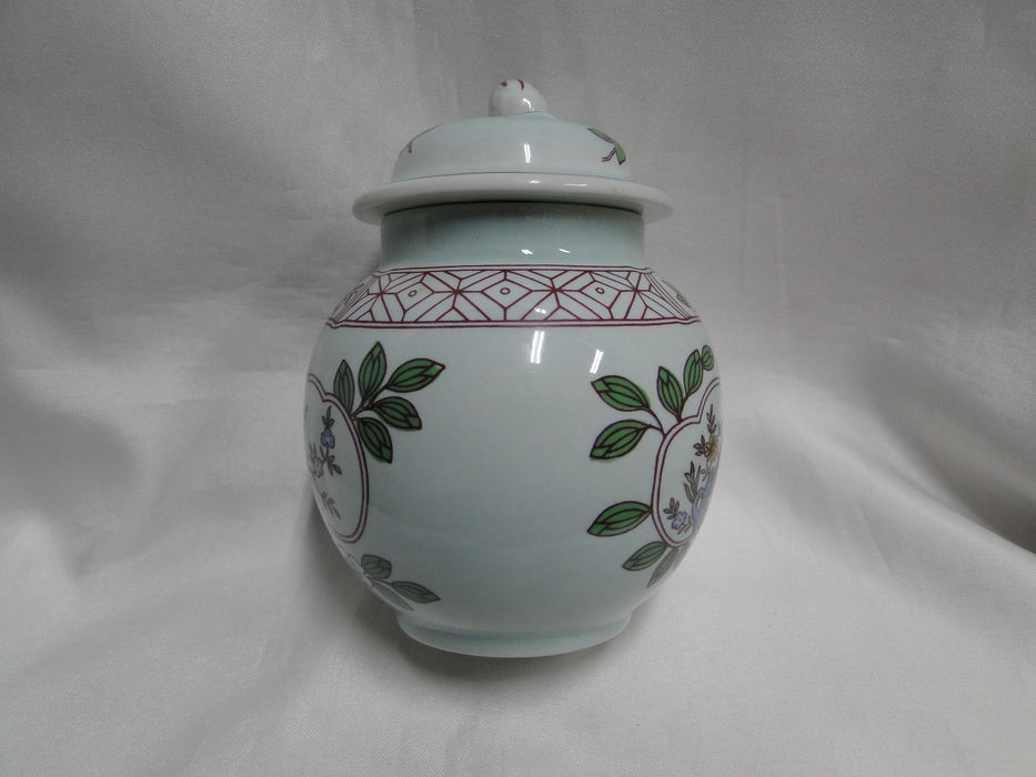 Adams Singapore Bird, Celadon w/ Florals: Sugar Bowl, 5" Tall