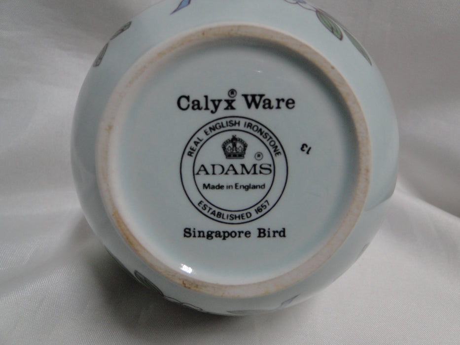 Adams Singapore Bird, Celadon w/ Florals: Sugar Bowl, 5" Tall
