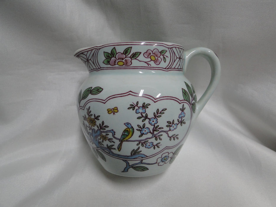 Adams Singapore Bird, Celadon w/ Florals: Creamer / Cream Pitcher, 3 1/2"