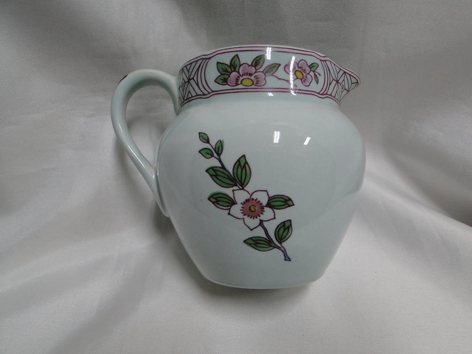 Adams Singapore Bird, Celadon w/ Florals: Creamer / Cream Pitcher, 3 1/2"