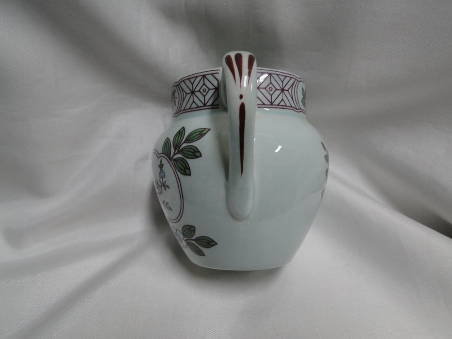 Adams Singapore Bird, Celadon w/ Florals: Creamer / Cream Pitcher, 3 1/2"