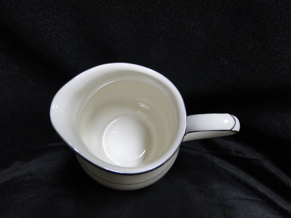 Noritake Etienne, 7260, Black Band, Florals: Creamer / Cream Pitcher, 4 1/2"