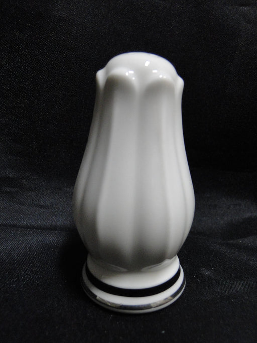 Noritake Etienne, 7260, Black Band, Florals: Salt OR Pepper Shaker, 6 Holes, 3"