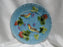 German Majolica Birds & Grapes 230, Blue: Luncheon Plate, 9 1/8", Wear