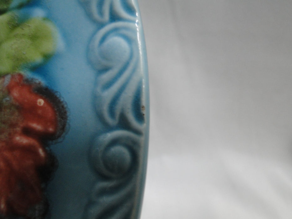 German Majolica Birds & Grapes 230, Blue: Luncheon Plate, 9 1/8", Wear