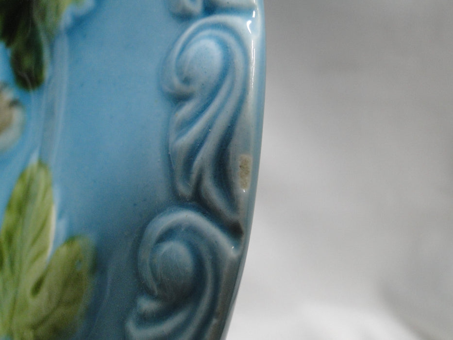 German Majolica Birds & Grapes 230, Blue: Luncheon Plate, 9 1/8", Wear