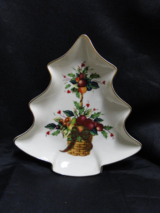 Lenox Holiday Tartan, Fruit, Plaid Ribbon: Christmas Tree Candy Dish, 7 5/8"