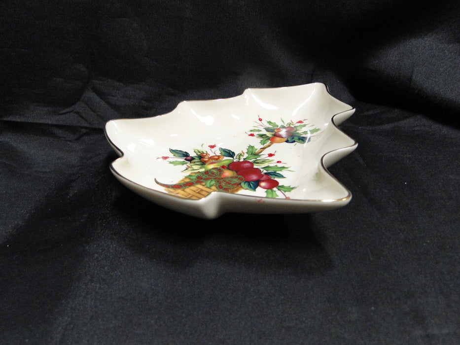Lenox Holiday Tartan, Fruit, Plaid Ribbon: Christmas Tree Candy Dish, 7 5/8"