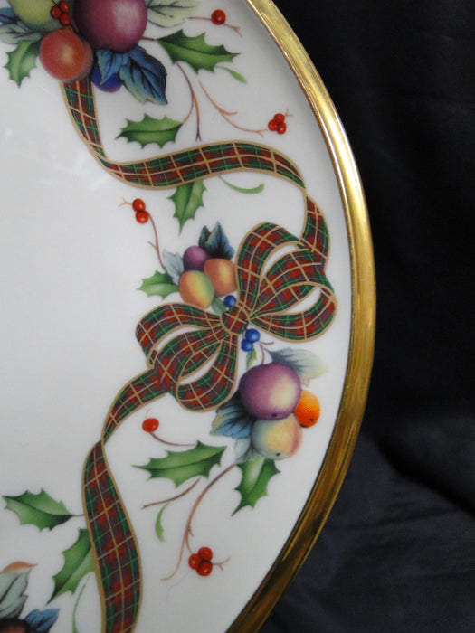 Lenox Holiday Tartan, Fruit, Plaid Ribbon: Oval Serving Platter (s), 13 3/4"