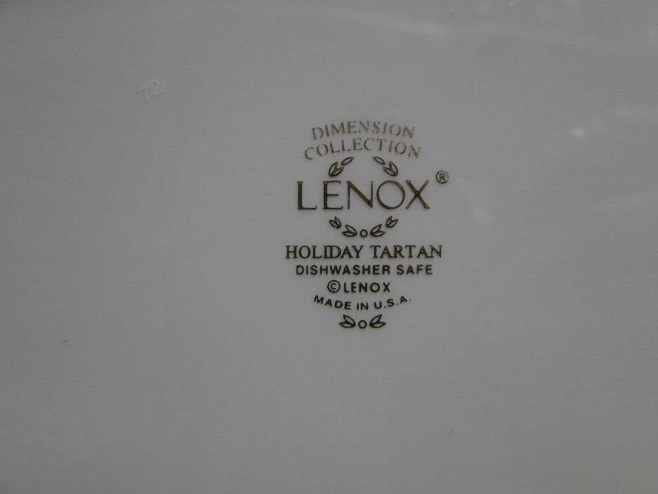 Lenox Holiday Tartan, Fruit, Plaid Ribbon: Oval Sandwich Tray, 14 1/4" x 7 1/4"