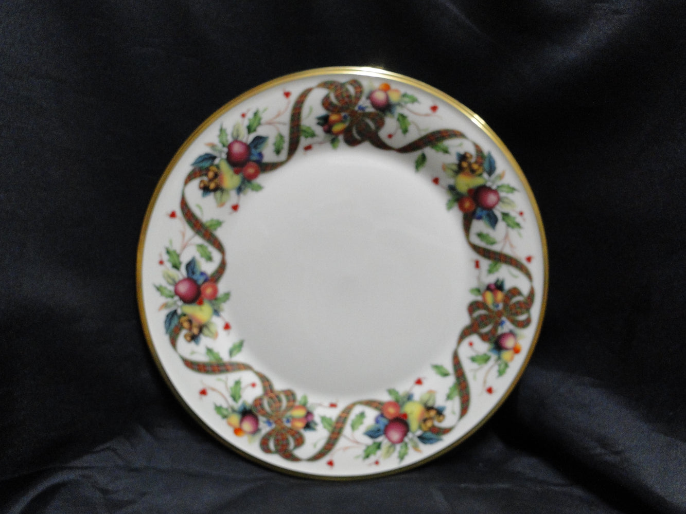 Lenox Holiday Tartan, Fruit, Plaid Ribbon: Dinner Plate (s), Round, 10 3/4"