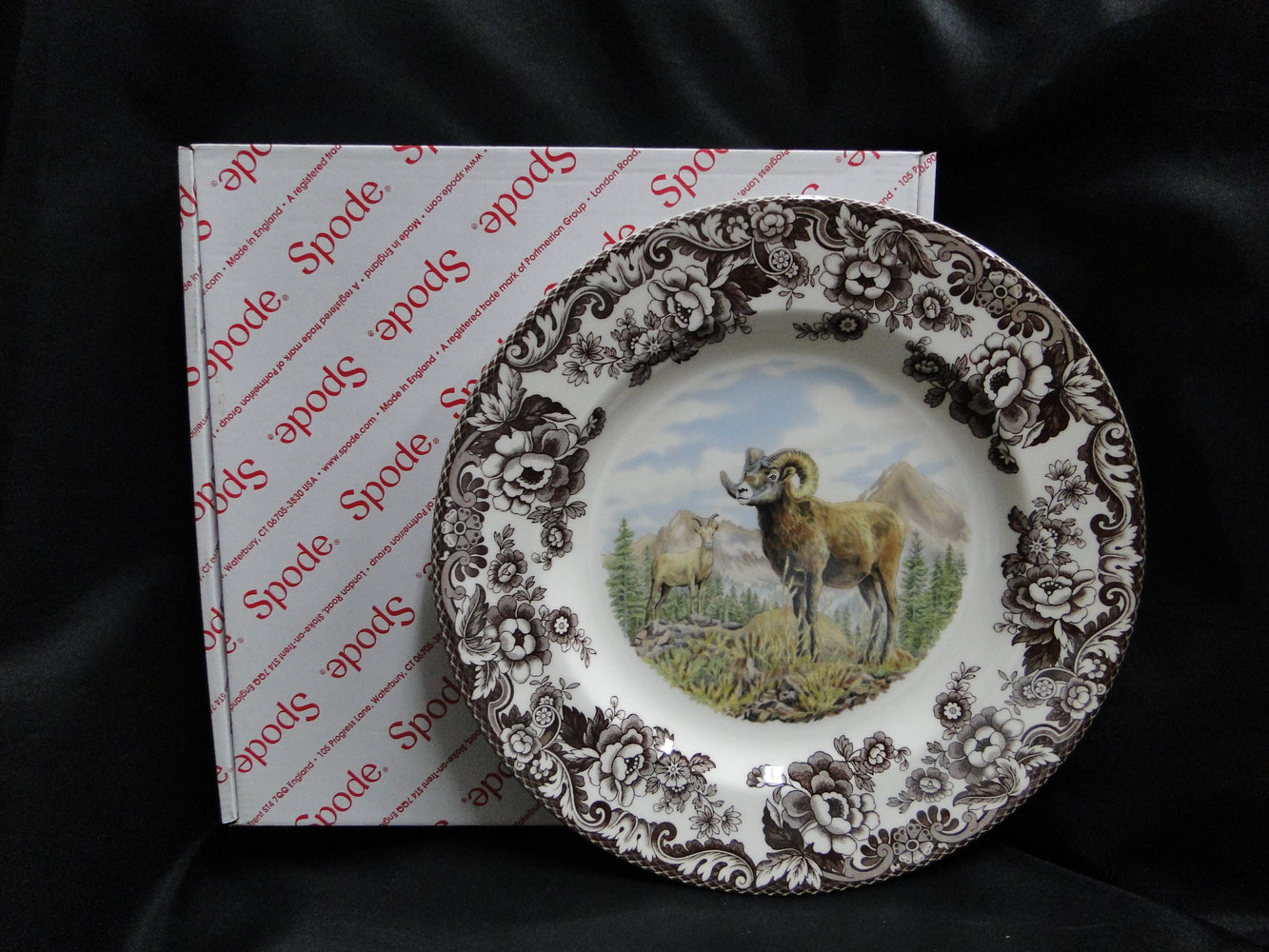 Spode Woodland Bighorn Sheep, England: NEW Dinner Plate (s) 10 1/2", Box
