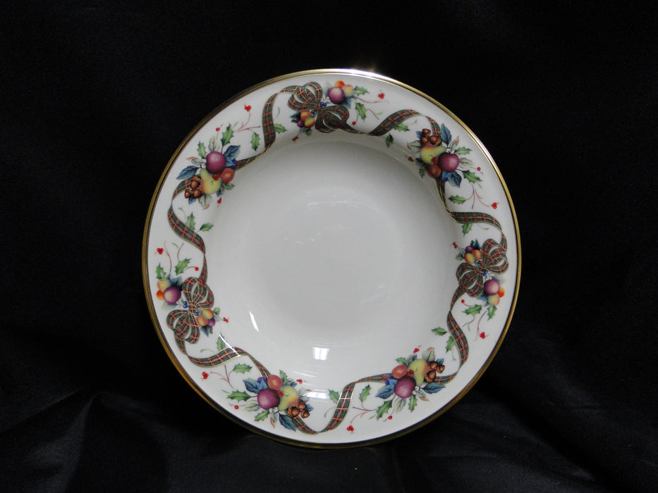 Lenox Holiday Tartan, Fruit, Plaid Ribbon: Rim Soup Bowl (s), 9" x 1.5" Tall