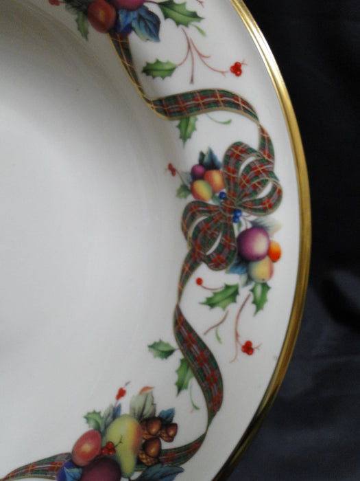 Lenox Holiday Tartan, Fruit, Plaid Ribbon: Rim Soup Bowl (s), 9" x 1.5" Tall