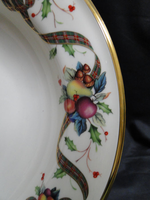 Lenox Holiday Tartan, Fruit, Plaid Ribbon: Rim Soup Bowl (s), 9" x 1.5" Tall