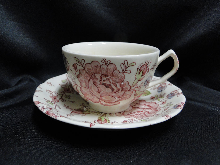 Johnson Brothers Rose Chintz, England: Cup & Saucer Set (s), 2 3/8", Crazing