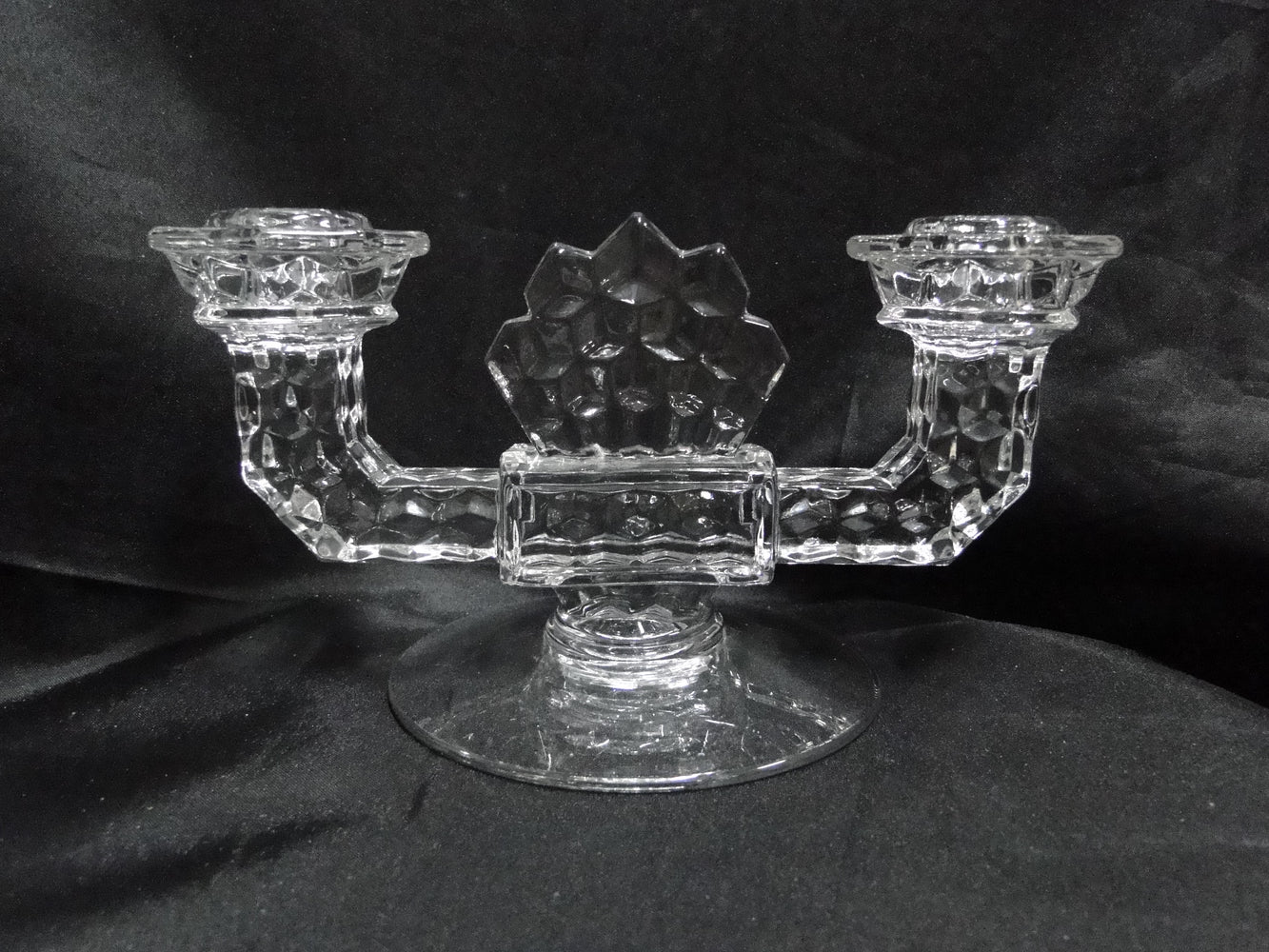Fostoria American Clear: Double Flat Foot Candlestick (s), 8 1/2" x 4 1/2" Tall