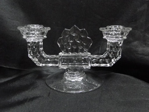 Fostoria American Clear: Double Flat Foot Candlestick (s), 8 1/2" x 4 1/2" Tall