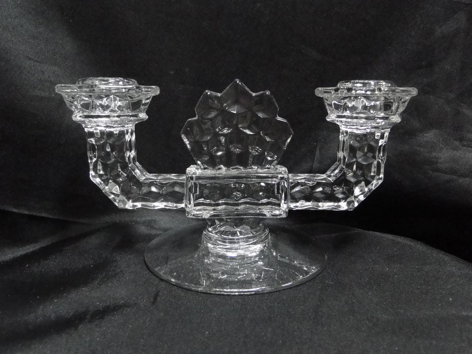 Fostoria American Clear: Double Flat Foot Candlestick (s), 8 1/2" x 4 1/2" Tall