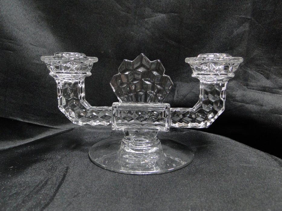 Fostoria American Clear: Double Flat Foot Candlestick (s), 8 1/2" x 4 1/2" Tall