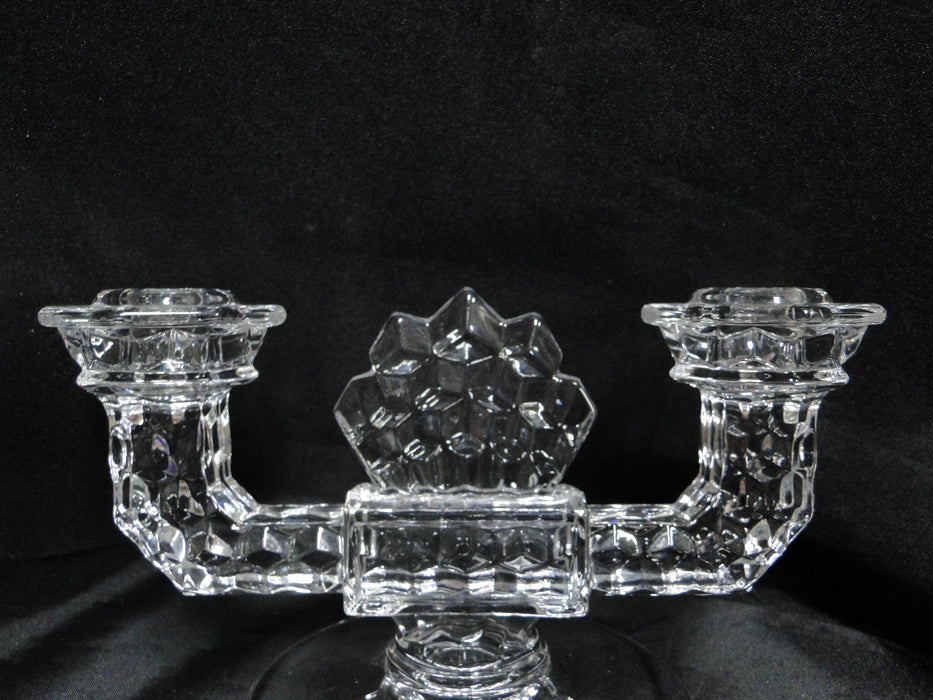 Fostoria American Clear: Double Flat Foot Candlestick (s), 8 1/2" x 4 1/2" Tall