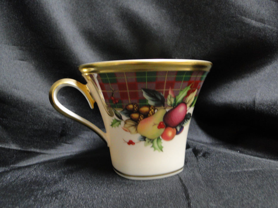 Lenox Holiday Tartan, Fruit, Plaid Ribbon: Square Cup & Saucer Set (s), 3 1/8"