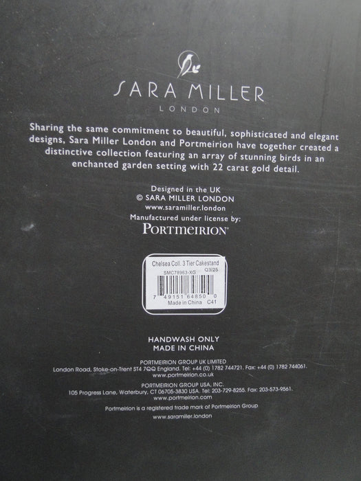 Portmeirion Sara Miller London Chelsea: NEW 3-Tier Tray / Cake Stand, Box