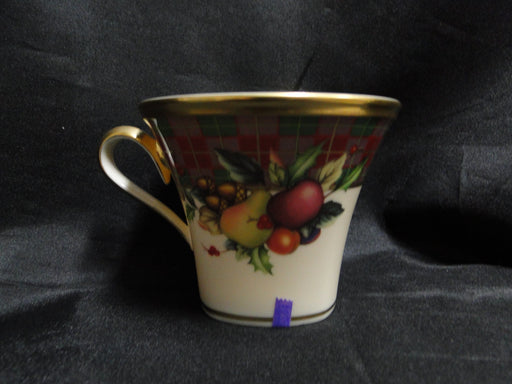 Lenox Holiday Tartan, Fruit, Plaid Ribbon: Square Cup & Saucer Set 3 1/8", As Is