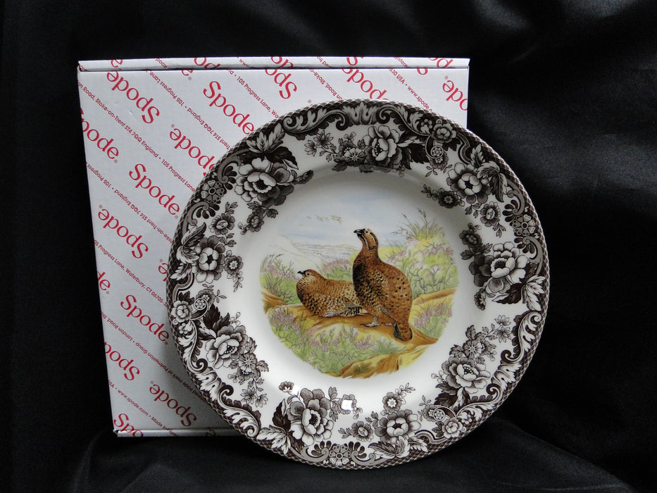 Spode Woodland Red Grouse Game Bird, England: NEW Dinner Plate, 10 1/2", Box