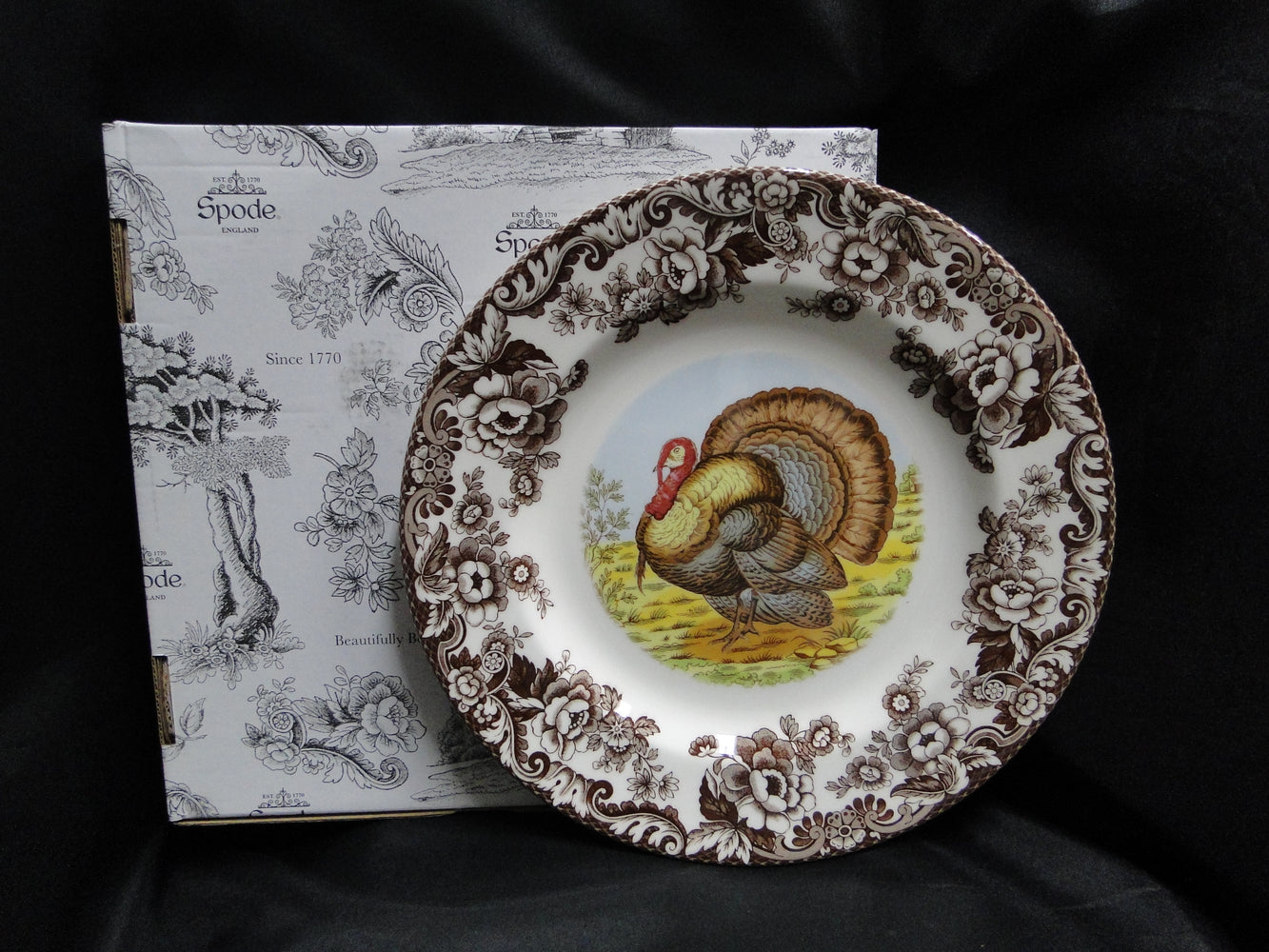 Spode Woodland Turkey Game Bird, England: New Dinner Plate (s), 10 1/2", Box