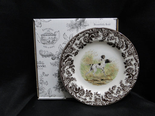Spode Woodland Flat Coat Pointer Hunting Dog: NEW Salad Plate (s) 7 3/4", Box