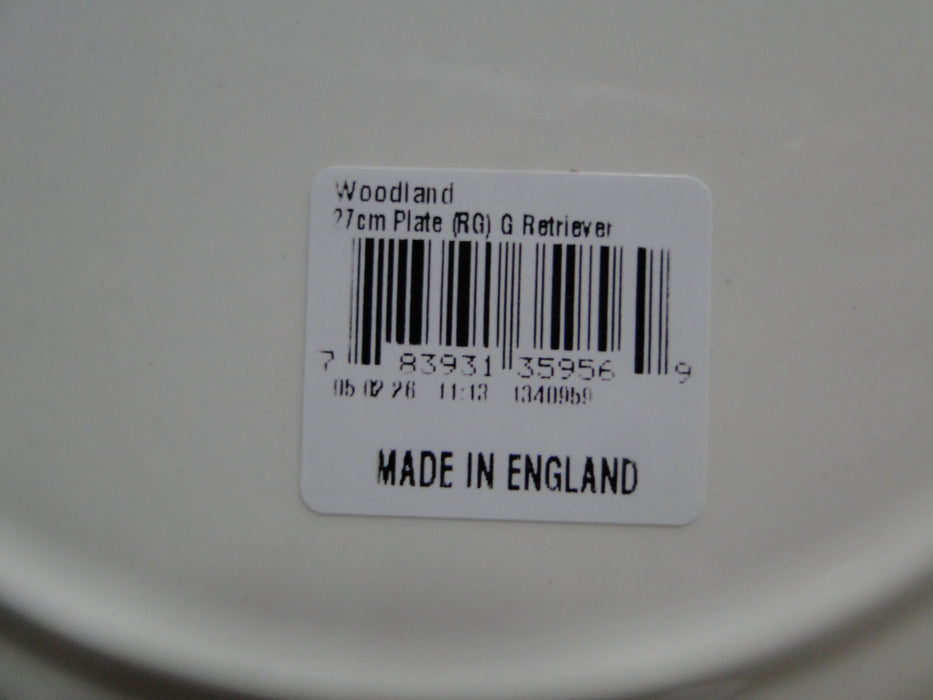 Spode Woodland Golden Retriever Hunting Dog: NEW Dinner Plate, 10 1/2", Box