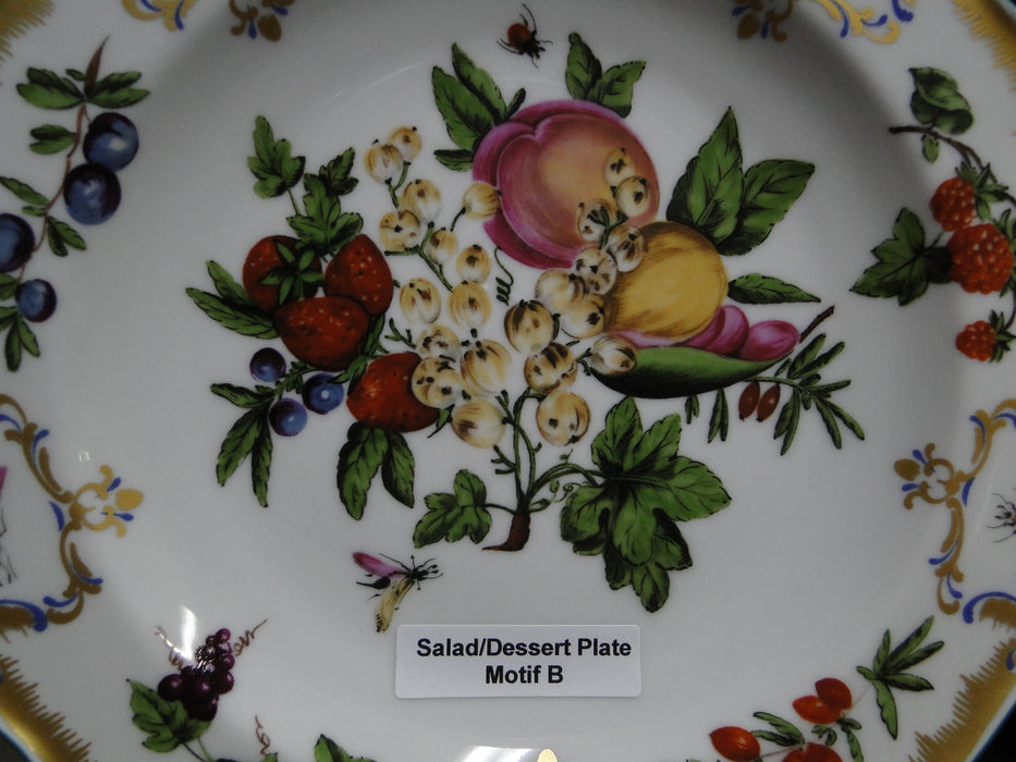 Mottahedeh Duke of Gloucester, Fruit: Salad / Dessert Plate (s), 8 1/4", Motif B