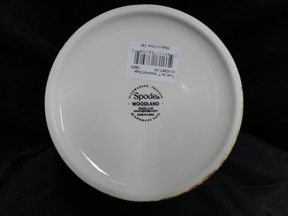 Spode Woodland Hunting Dogs: NEW Dog Treat Canister, 7 1/2" x 4 3/4", Box
