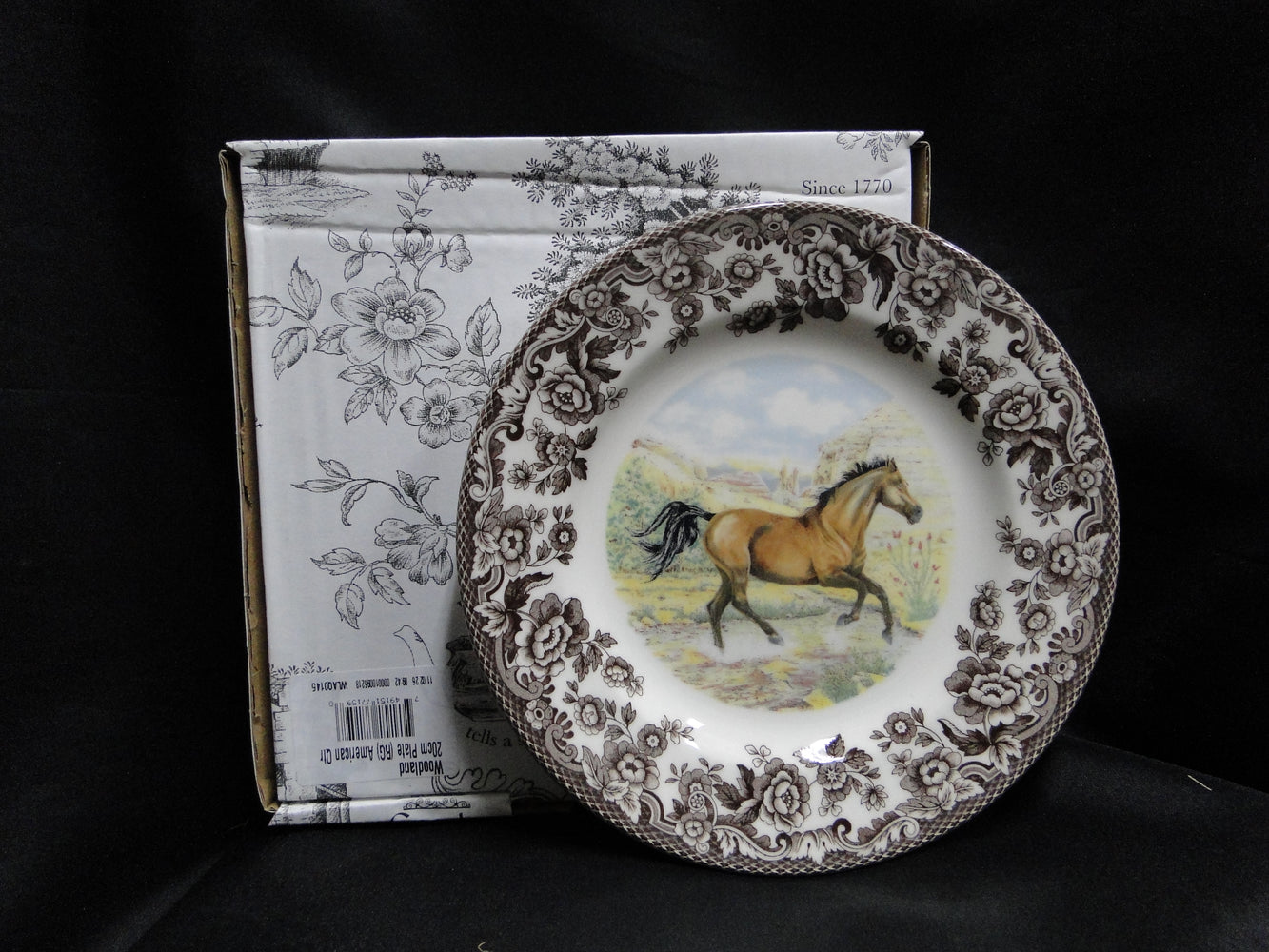 Spode Woodland Horses American Quarter, England: NEW Salad Plate (s), 7 3/4" Box