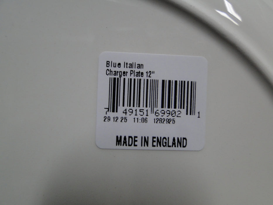 Spode Italian, Blue Scene, England: NEW Charger Plate (s), 12", Box