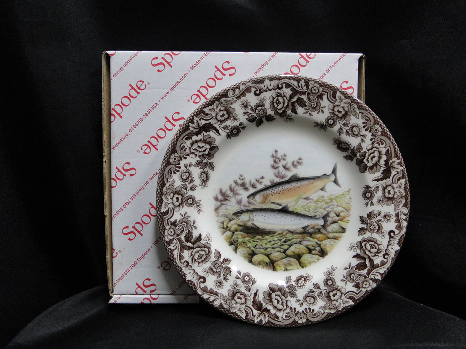 Spode Woodland North American Fish Pacific Salmon: NEW Salad Plate, 7 3/4", Box