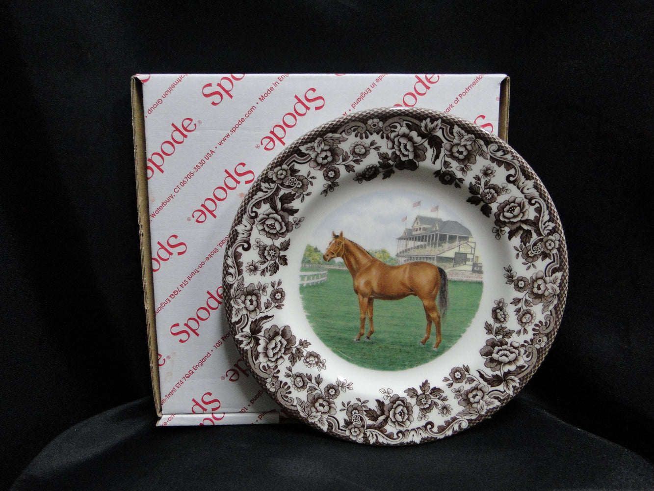 Spode Woodland Horses Thoroughbred, England: NEW Salad Plate (s), 7 3/4", Box
