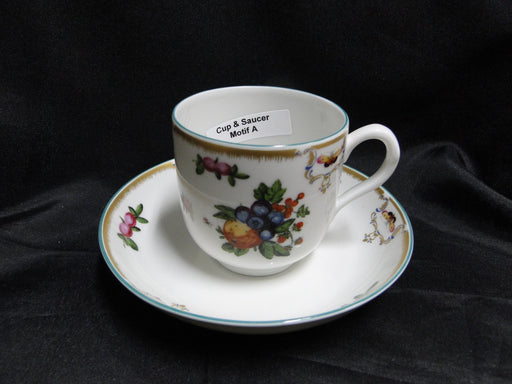 Mottahedeh Duke of Gloucester, Fruit: Flat Cup & Saucer Set, 2 3/4", Motif A