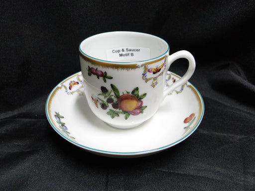 Mottahedeh Duke of Gloucester, Fruit: Flat Cup & Saucer Set, 2 3/4", Motif B