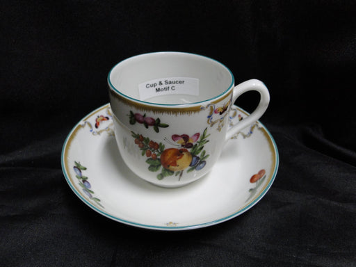 Mottahedeh Duke of Gloucester, Fruit: Flat Cup & Saucer Set, 2 3/4", Motif C